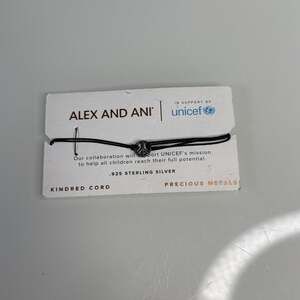 Alex and Ani Unicef Kindred Cord Pull cord Bracelet In Sterling Silver